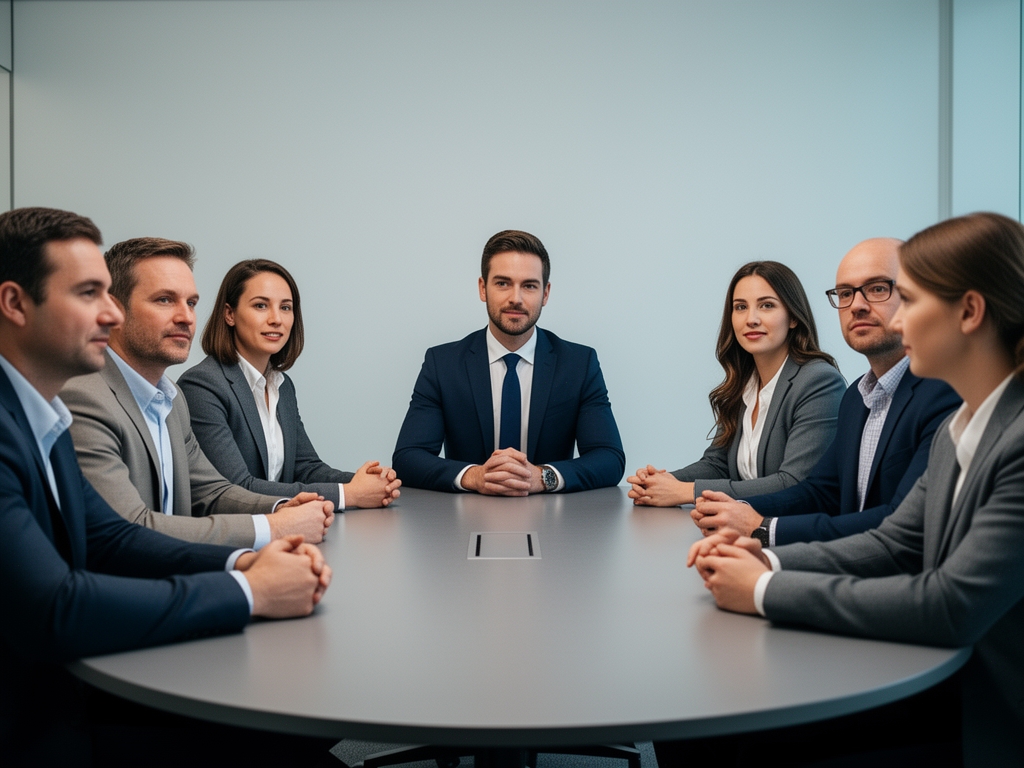 Группа разнообразных специалистов в области данных обсуждает результаты анализа за круглым столом в современном офисе Charlotte